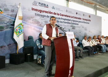 En Huitziltepec, Sergio Salomón inaugura construcción de carretera La Colorada- Ixcaquixtla