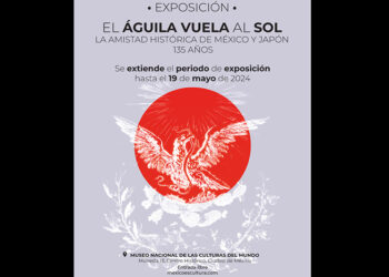La exposición “El águila vuela al Sol. La amistad histórica de México y Japón” seguirá abierta al público hasta el 19 de mayo