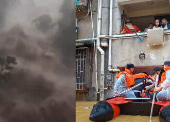 Desaparecidos y miles de evacuados por inundaciones en Guangdong