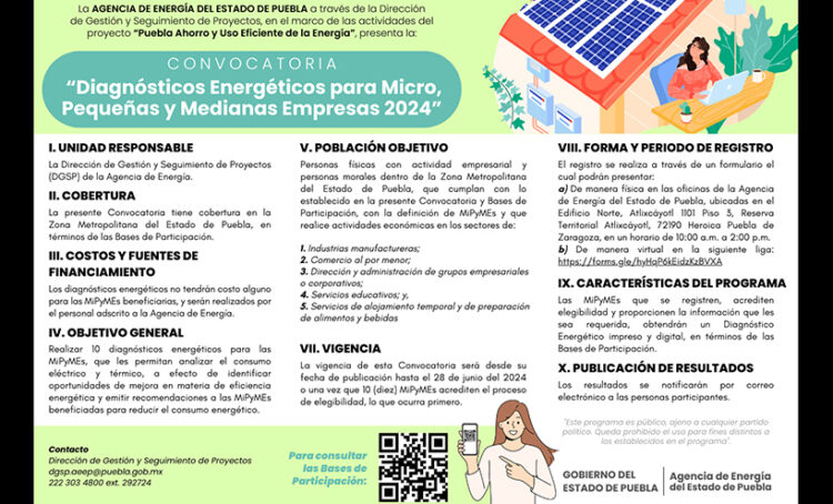 Emite gobierno convocatoria a empresas para diagnósticos energéticos