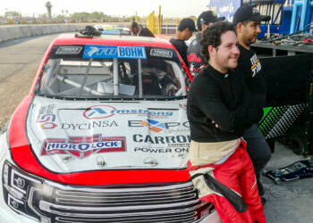 Rodrigo Maggio sufre en las prácticas en Monterrey, pero se mete al segundo lugar de las Trucks México