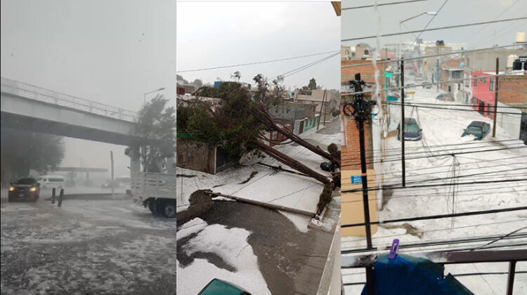 Fuerte granizada y vientos azotaron gran parte de la capital poblana