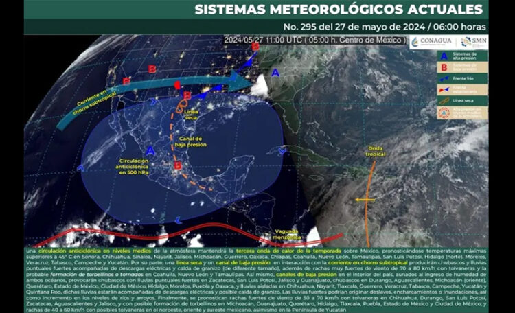 Probable lluvia por la tarde en al menos 27 Estados