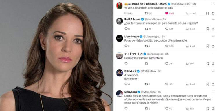 Laisha Wilkins “apaleada” en redes por burlarse del accidente en cierre de Máynez