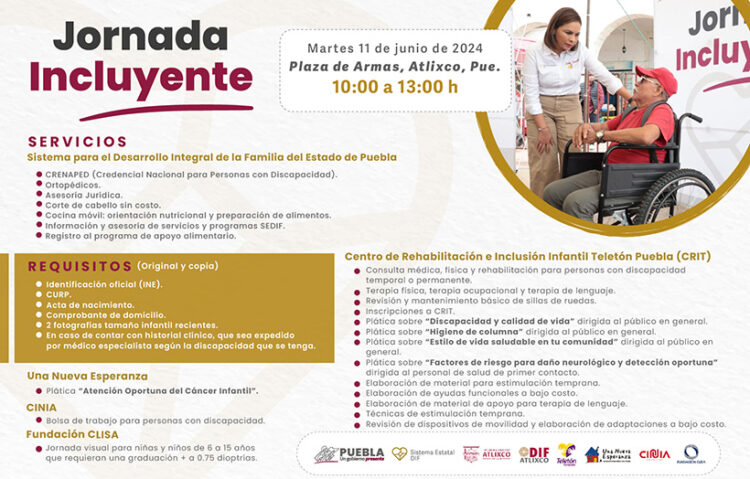 Anuncia SEDIF Jornada Incluyente en Atlixco