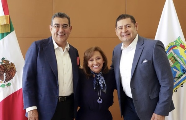 Se reúnen Sergio Salomón y Alejandro Armenta con Gobernadoras