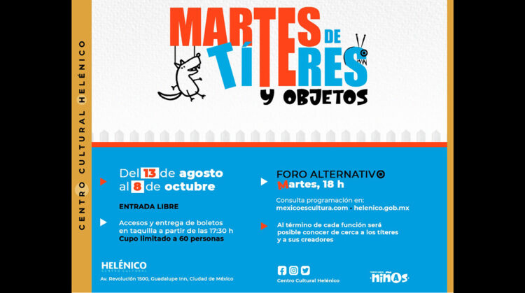 El Centro Cultural Helénico anuncia el regreso del ciclo: Martes de títeres y objetos, 2024
