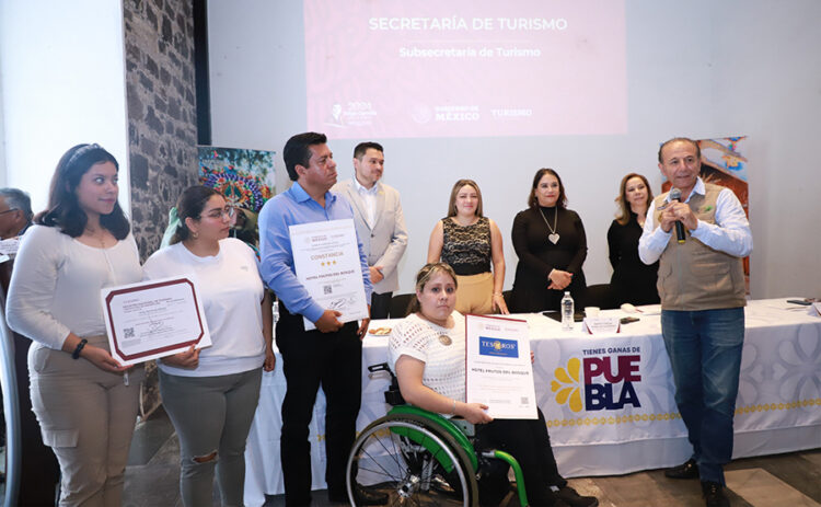 Entrega Turismo certificaciones a hoteles y restaurantes de Puebla