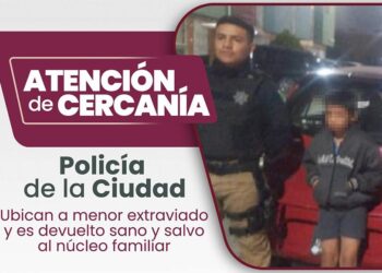 La Policía de la Ciudad localiza a menor extraviado y lo reintegran sano y salvo a su familia
