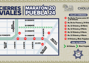 Cierres viales en San Pedro Cholula este domingo 27 de octubre