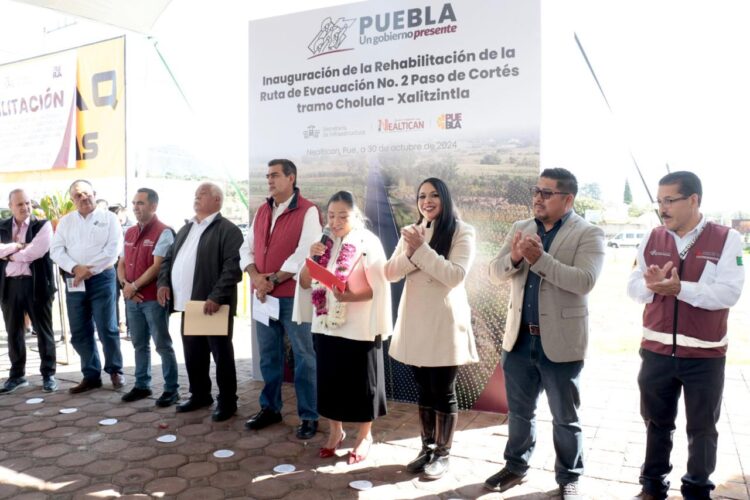 Tonantzin Fernández acompañó al Gobernador a la inauguración de ruta de evacuación No. 2