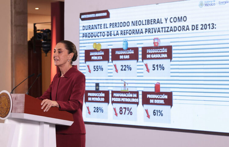 Claudia Sheinbaum anuncia nuevo régimen fiscal de PEMEX llamado derecho petrolero para el Bienestar
