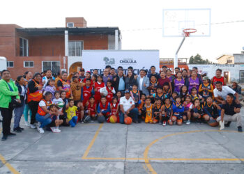 Rehabilita Gobierno de Cholula las canchas de San Diego Cuachayotla