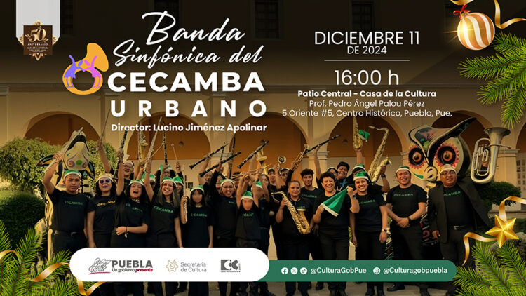 Con concierto navideño, Cultura concluye actividades de Banda Sinfónica CECAMBA-URBANO