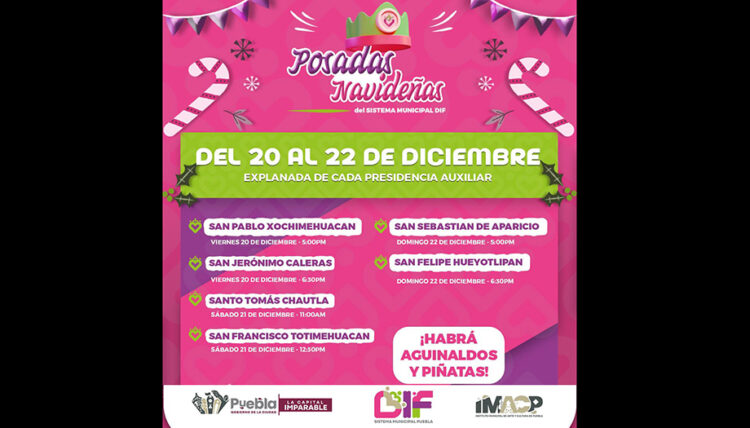 Invita SMDIF al cierre de las posadas navideñas en las Juntas Auxiliares