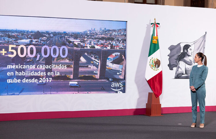 Presidenta Claudia Sheinbaum anuncia inversión de 5 MMDD de Amazon Web Services en México para crear región digital en Querétaro