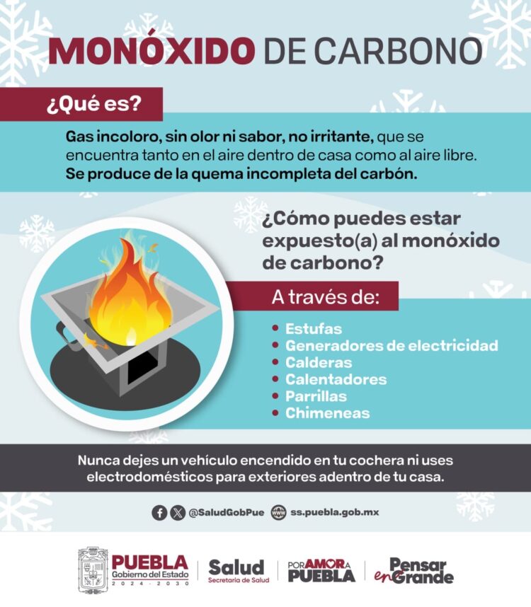 Emite Salud recomendaciones para evitar intoxicaciones por monóxido de carbono