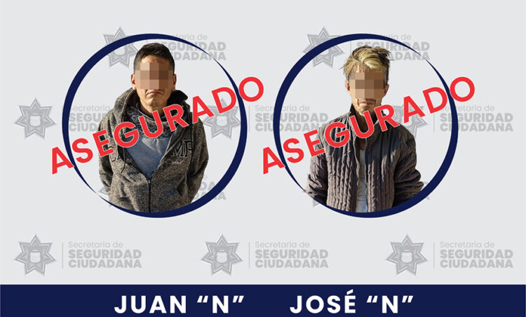 Resultado del despliegue territorial, SSC asegura a dos sujetos por robo a tiendas de conveniencia