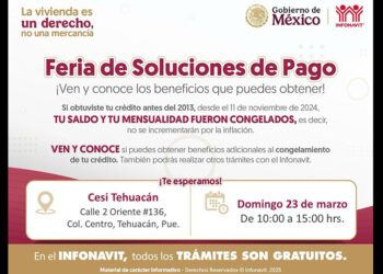 INFONAVIT realizará Ferias de Soluciones de Pago en Tehuacán