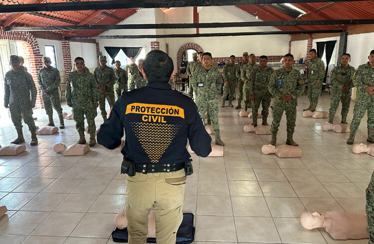 Protección Civil Municipal capacita a personal de la XXV Zona Militar, en protocolo de actuación de emergencias