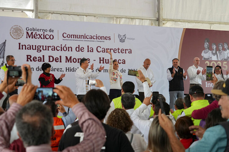 Presidenta Claudia Sheinbaum encabeza corte de listón inaugural de la carretera Real del Monte-Huasca