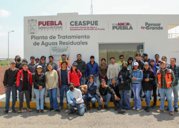 Recorre CEASPUE con estudiantes Planta de Tratamiento de Aguas Residuales de Ciudad Modelo