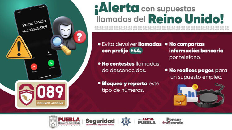 Exhorta SSP redoblar medidas de autocuidado ante llamadas de Reino Unido