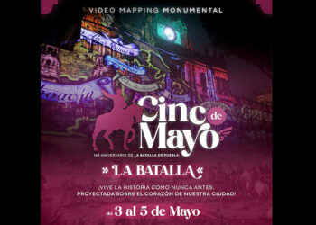 Conmemora Gobierno de la Ciudad la Batalla de Puebla con video mapping