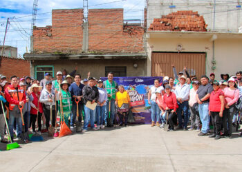Edil de Huejotzingo realiza faena  en la cabecera municipal