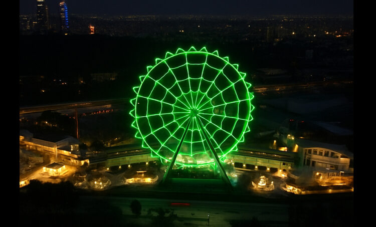 Aztlán Parque Urbano se suma a la celebración del Mundial de Futbol 2026 con iluminación especial en la icónica rueda de la fortuna