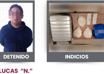 Detiene SSC a un hombre en posesión de posibles sustancias ilícitas, en la Central de Autobuses de Puebla (CAPU)