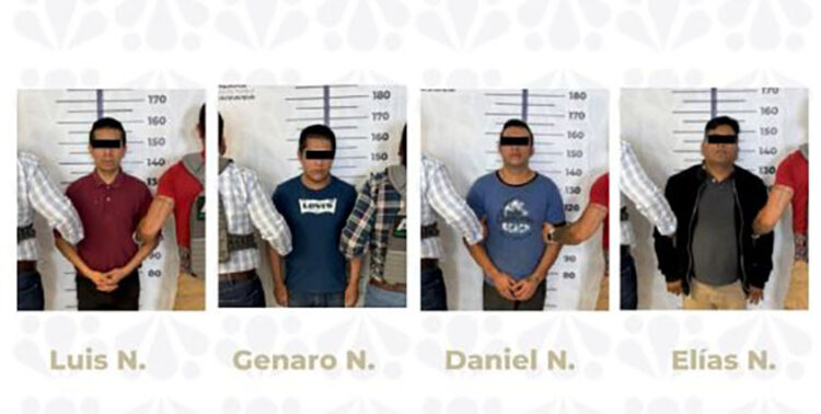 Aprehendió la FGE a 4 hombres por el homicidio de una persona en un anexo de Huauchinango