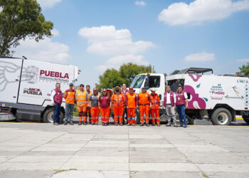 Barredoras del Estado y Municipio de Puebla unen esfuerzos para poner la capital en orden