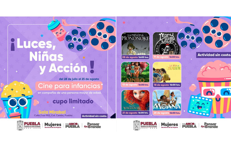 Puebla promueve seguridad con bienestar para infancias con Ciclo de Cine de verano