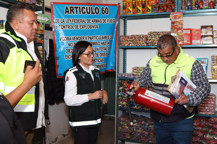 Supervisan autoridades zonas pirotécnicas en Sanctórum para fortalecer medidas de seguridad