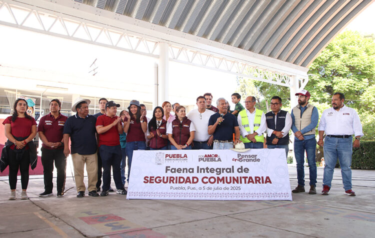 Comunidad y Gobierno de Puebla refuerzan lazos con faena de seguridad