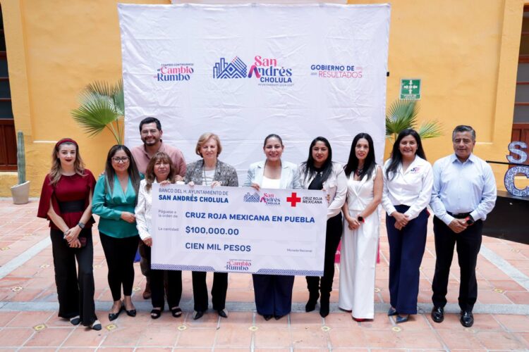 Gobierno de San Andrés Cholula se une a la Cruz Roja con donativo y carrera con causa