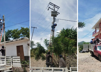 Rehabilitan alumbrado en San Miguel de Lozano
