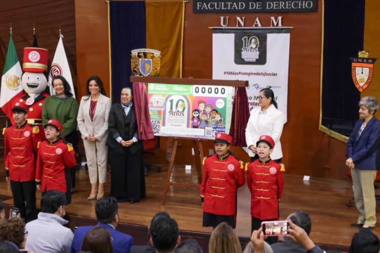 Reconocen 10 años de la Procuraduría de Protección a Niñas, Niños y Adolescentes con billete de Lotería Nacional