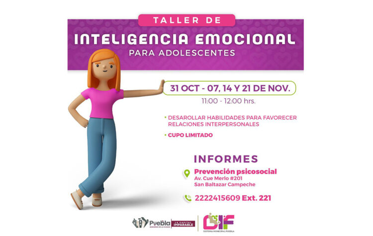 Invita DIF Puebla Capital al taller “Inteligencia Emocional en los Adolescentes”