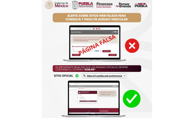 Alertan sobre sitios web falsos para consulta y pago de adeudo vehicular