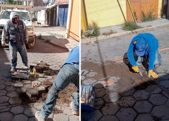 SOSAPACH atiende de manera inmediata fugas de agua en la cabecera municipal de San Pedro Cholula