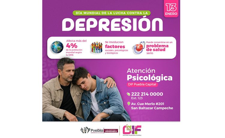 Promueve DIF Puebla Capital atención a la salud mental en el marco del Día Mundial de la Lucha contra la Depresión
