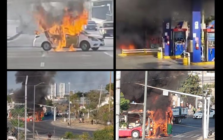Jalisco enfrenta quema de vehículos y tiendas de autoservicio tras muerte de “El Mencho”