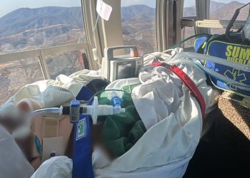 Coordinación entre sector salud permite traslado aéreo desde Chiautla de Tapia