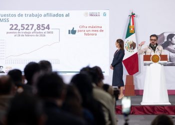 Presidenta Claudia Sheinbaum destaca registro de 22.5 millones de empleos afiliados al IMSS, la cifra más alta para un mes de febrero