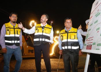 Gobierno Estatal trabaja 24/7 en territorio; trenes de pavimentación avanzan en la Diagonal