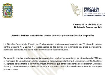 Acredita FGE responsabilidad de dos personas y obtienen 70 años de prisión