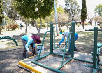 Fortalece Gobierno de Pepe Chedraui mantenimiento de mobiliario urbano en parques para el bienestar de las familias