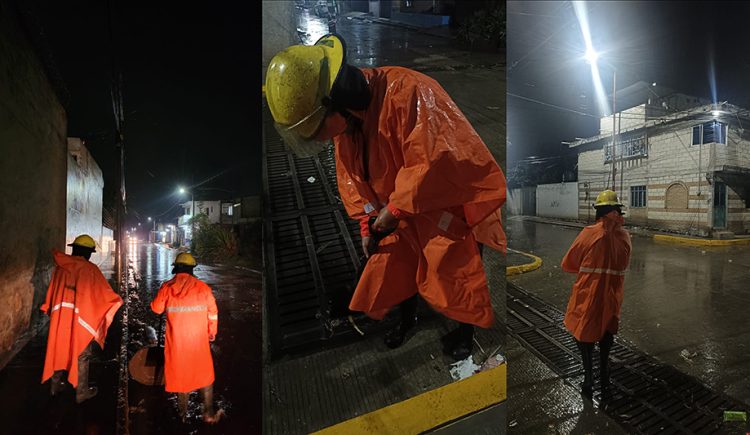 Brigada pluvial de San Pedro Cholula monitorea y atiende reportes